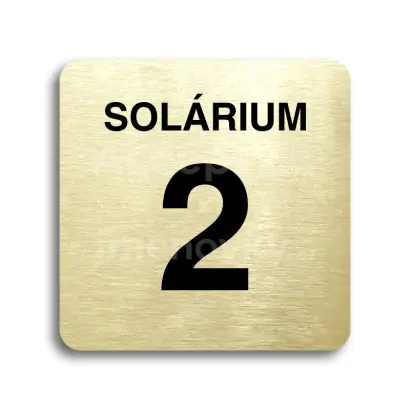Piktogram "solárium 2" - zlatá tabulka - černý tisk bez rámečku