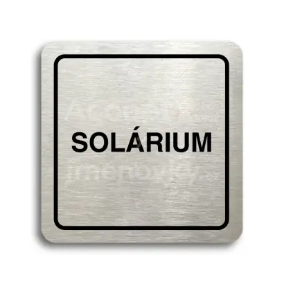Piktogram "solárium III" - stříbrná tabulka - černý tisk