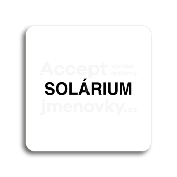 Piktogram "solárium III" - bílá tabulka - černý tisk bez rámečku