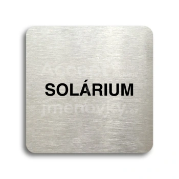 Piktogram "solárium III" - stříbrná tabulka - černý tisk bez rámečku