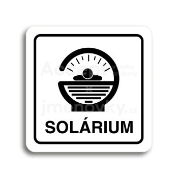 Piktogram "solárium IV" - bílá tabulka - černý tisk
