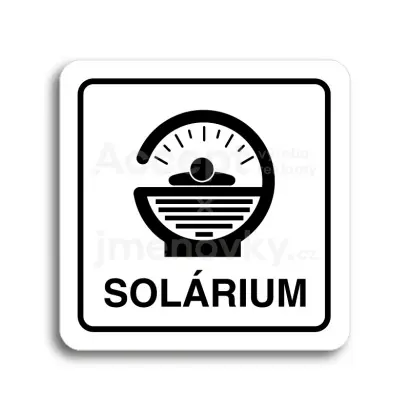 Piktogram "solárium IV" - bílá tabulka - černý tisk