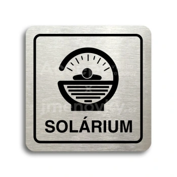 Piktogram "solárium IV" - stříbrná tabulka - černý tisk