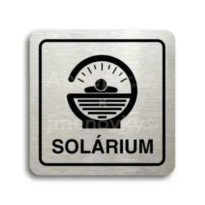 Piktogram "solárium IV" - stříbrná tabulka - černý tisk