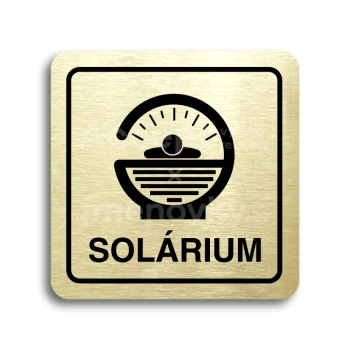 Piktogram "solárium IV" - zlatá tabulka - černý tisk