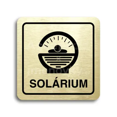 Piktogram "solárium IV" - zlatá tabulka - černý tisk