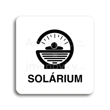 Piktogram "solárium IV" - bílá tabulka - černý tisk bez rámečku