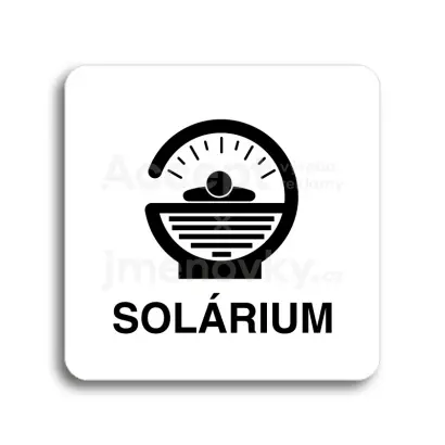 Piktogram "solárium IV" - bílá tabulka - černý tisk bez rámečku