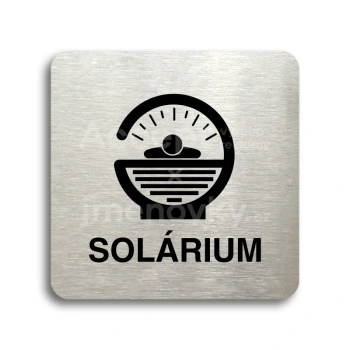 Piktogram "solárium IV" - stříbrná tabulka - černý tisk bez rámečku