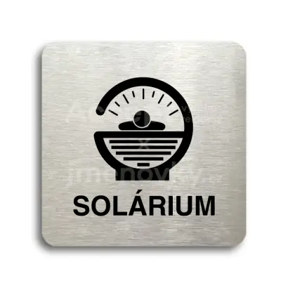 Piktogram "solárium IV" - stříbrná tabulka - černý tisk bez rámečku