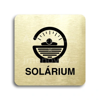 Piktogram "solárium IV" - zlatá tabulka - černý tisk bez rámečku