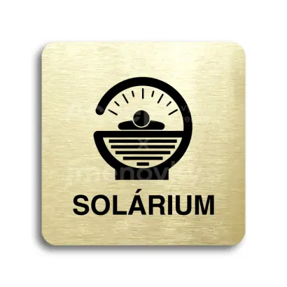 Piktogram "solárium IV" - zlatá tabulka - černý tisk bez rámečku