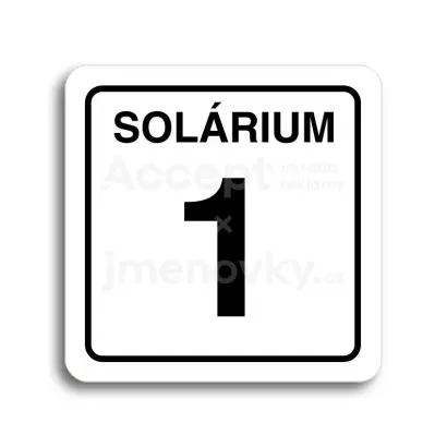 Piktogram "solárium 1" - bílá tabulka - černý tisk
