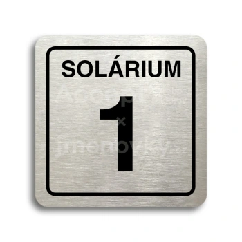 Piktogram "solárium 1" - stříbrná tabulka - černý tisk
