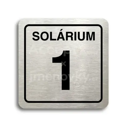 Piktogram "solárium 1" - stříbrná tabulka - černý tisk