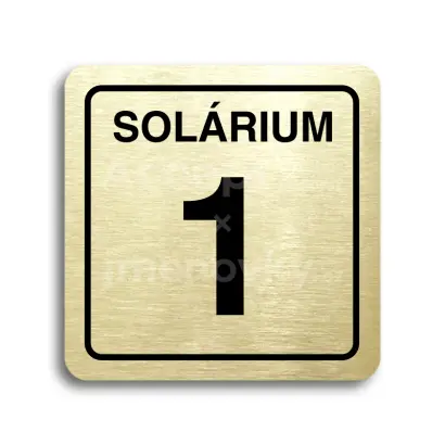 Piktogram "solárium 1" - zlatá tabulka - černý tisk
