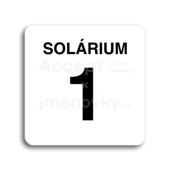 Piktogram "solárium 1" - bílá tabulka - černý tisk bez rámečku