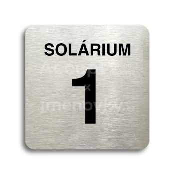 Piktogram "solárium 1" - stříbrná tabulka - černý tisk bez rámečku