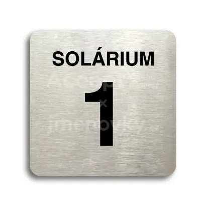 Piktogram "solárium 1" - stříbrná tabulka - černý tisk bez rámečku
