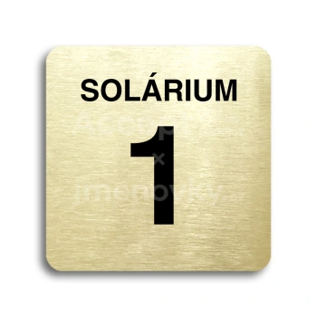 Piktogram "solárium 1" - zlatá tabulka - černý tisk bez rámečku