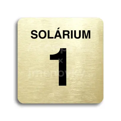 Piktogram "solárium 1" - zlatá tabulka - černý tisk bez rámečku
