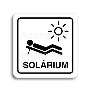 Piktogram "solárium V" - bílá tabulka - černý tisk