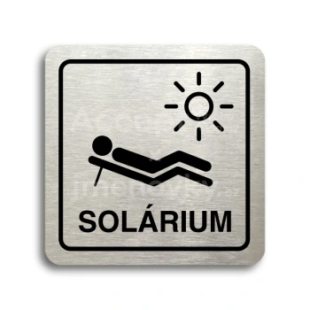 Piktogram "solárium V" - stříbrná tabulka - černý tisk