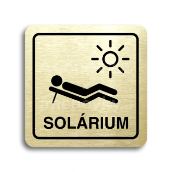 Piktogram "solárium V" - zlatá tabulka - černý tisk