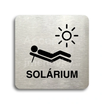 Piktogram "solárium V" - stříbrná tabulka - černý tisk bez rámečku