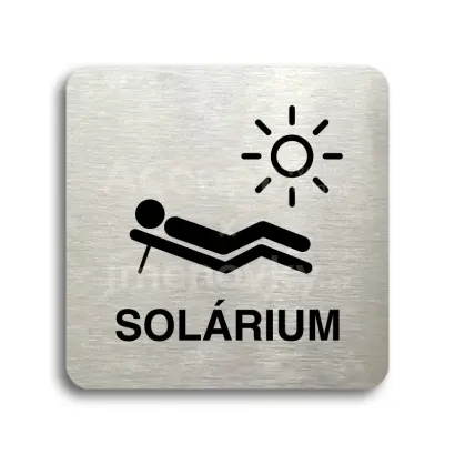 Piktogram "solárium V" - stříbrná tabulka - černý tisk bez rámečku