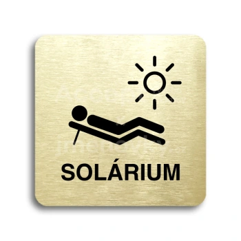 Piktogram "solárium V" - zlatá tabulka - černý tisk bez rámečku