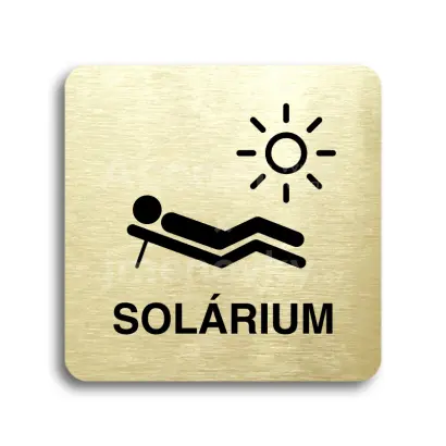 Piktogram "solárium V" - zlatá tabulka - černý tisk bez rámečku