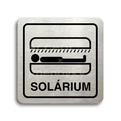 Piktogram "solárium VI" - stříbrná tabulka - černý tisk