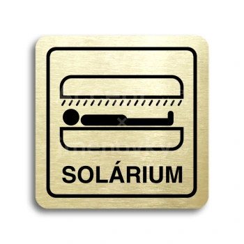 Piktogram "solárium VI" - zlatá tabulka - černý tisk