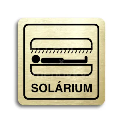 Piktogram "solárium VI" - zlatá tabulka - černý tisk