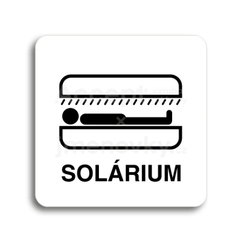 Piktogram "solárium VI" - bílá tabulka - černý tisk bez rámečku