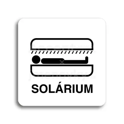 Piktogram "solárium VI" - bílá tabulka - černý tisk bez rámečku