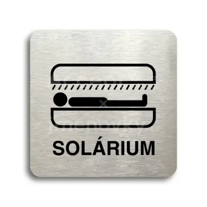 Piktogram "solárium VI" - stříbrná tabulka - černý tisk bez rámečku