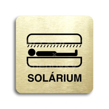 Piktogram "solárium VI" - zlatá tabulka - černý tisk bez rámečku