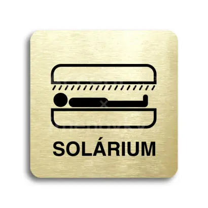 Piktogram "solárium VI" - zlatá tabulka - černý tisk bez rámečku