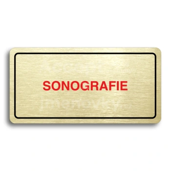 Piktogram "SONOGRAFIE" - zlatá tabulka - barevný tisk