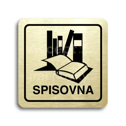 Piktogram "spisovna" - zlatá tabulka - černý tisk