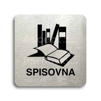 Piktogram "spisovna" - stříbrná tabulka - černý tisk bez rámečku
