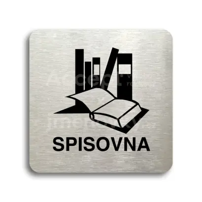 Piktogram "spisovna" - stříbrná tabulka - černý tisk bez rámečku