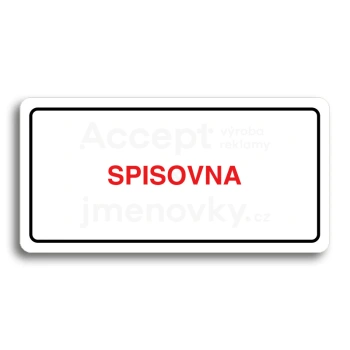 Piktogram "SPISOVNA" - bílá tabulka - barevný tisk