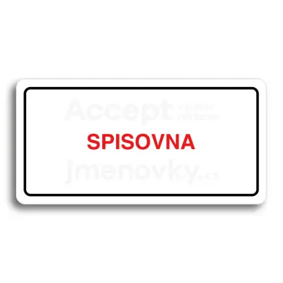 Piktogram "SPISOVNA" - bílá tabulka - barevný tisk