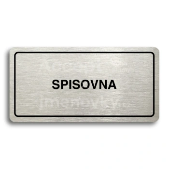 Piktogram "SPISOVNA" - stříbrná tabulka - černý tisk