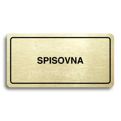 Piktogram "SPISOVNA" - zlatá tabulka - černý tisk