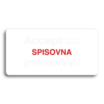 Piktogram "SPISOVNA" - bílá tabulka - barevný tisk bez rámečku