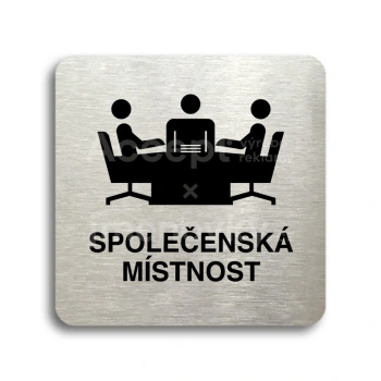 Piktogram "společenská místnost" - stříbrná tabulka - černý tisk bez rámečku